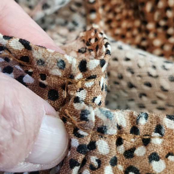 Tahari White Black Brown Print 100% Linen Buttondown Sleeveless Dress Sz M - Picture 10 of 10